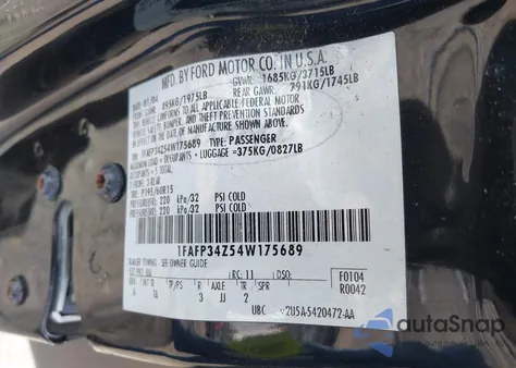 2004 Ford Focus Se from USA, damaged, VIN 1FAFP34Z54W175689